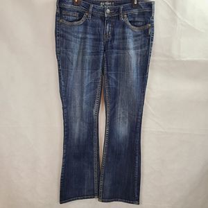 Silver Jeans Women's ( 32/33) Aiko bootcut Low Rise Blue Denim Jeans